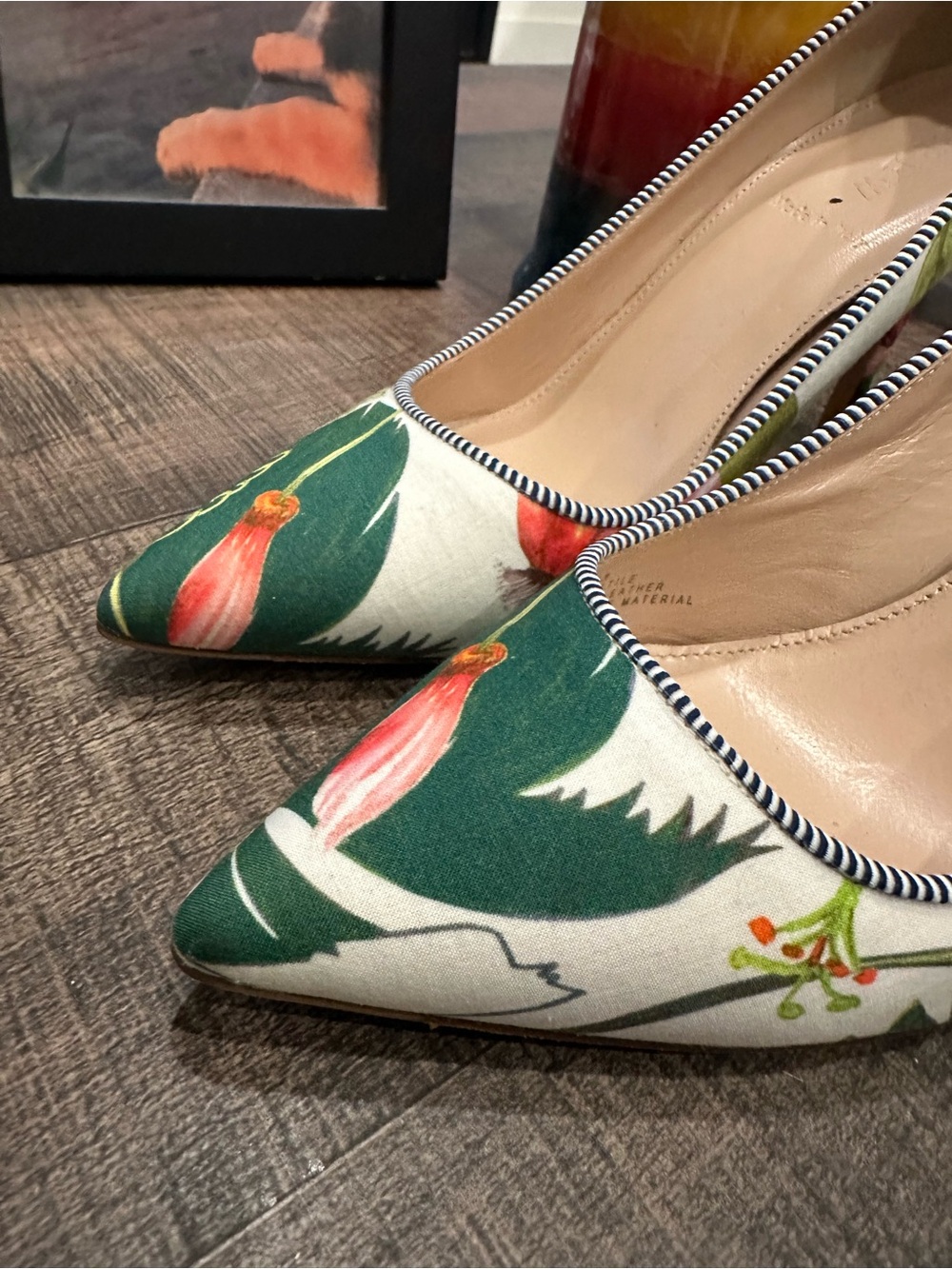 J. Crew Green and White Floral Pointed-Toe Pumps - Picture 4 of 12